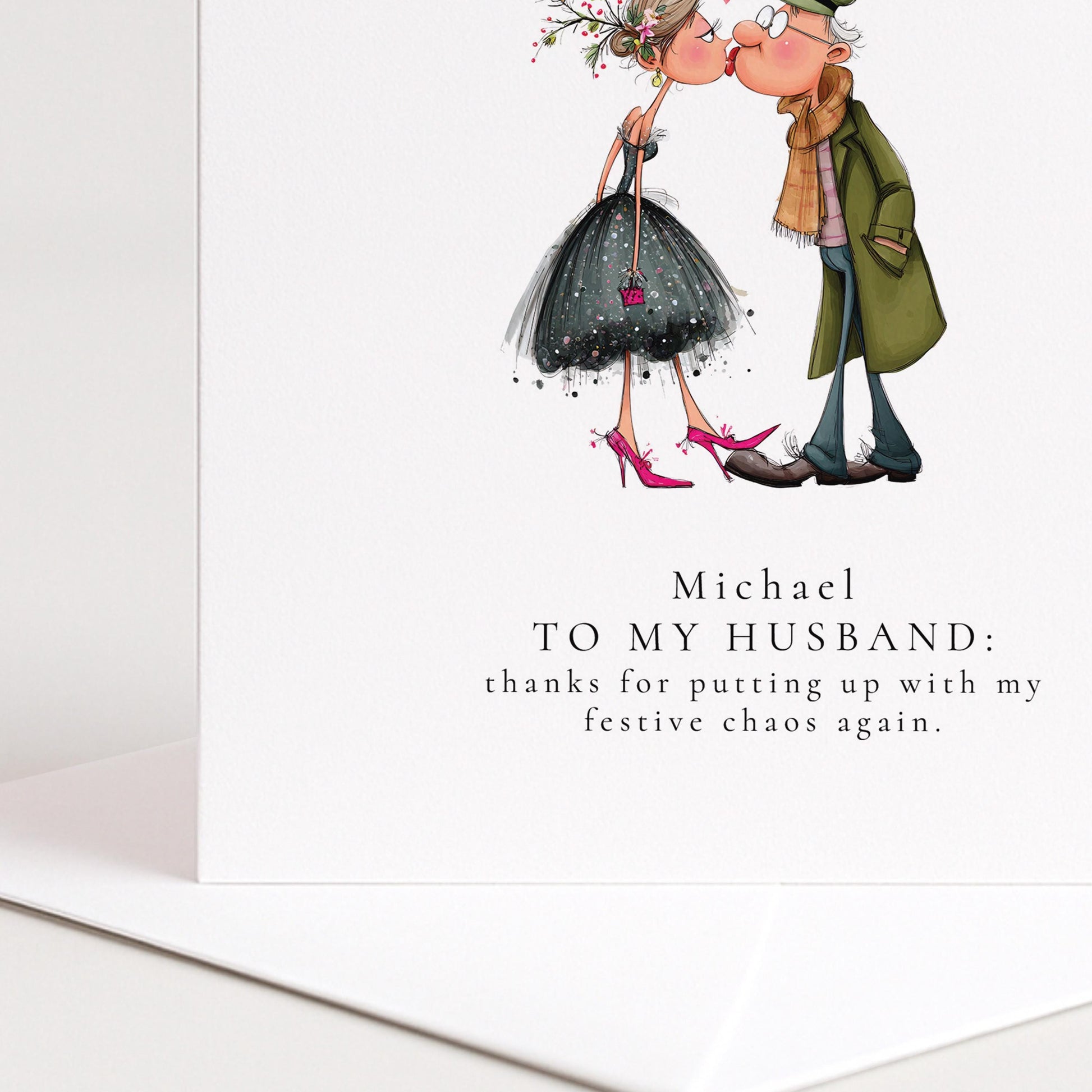 Funny Christmas Card - Personalised Xmas Card For Husband | Humorous Holiday Greeting