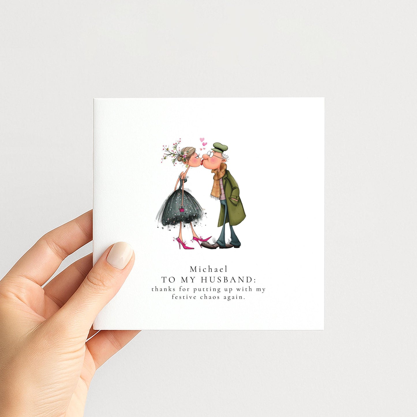 Funny Christmas Card - Personalised Xmas Card For Husband | Humorous Holiday Greeting