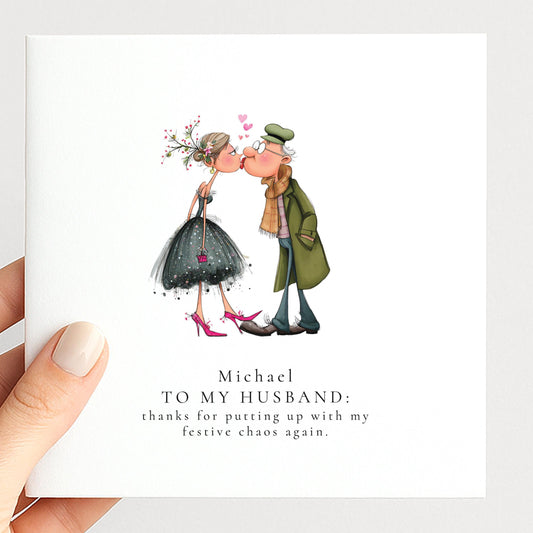 Funny Christmas Card - Personalised Xmas Card For Husband | Humorous Holiday Greeting