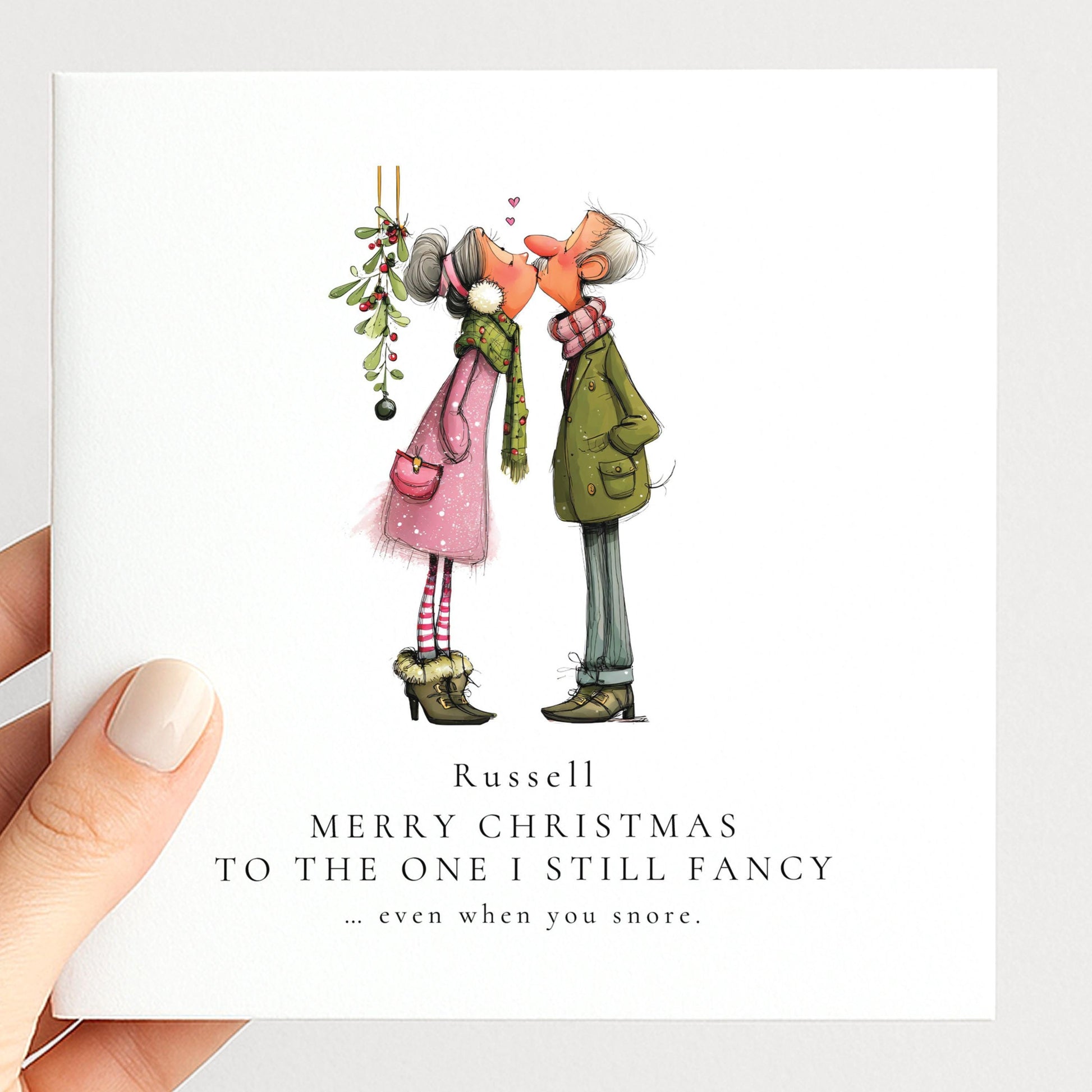 Funny Christmas Card – Personalised Xmas Card for Husband With Snoring Joke