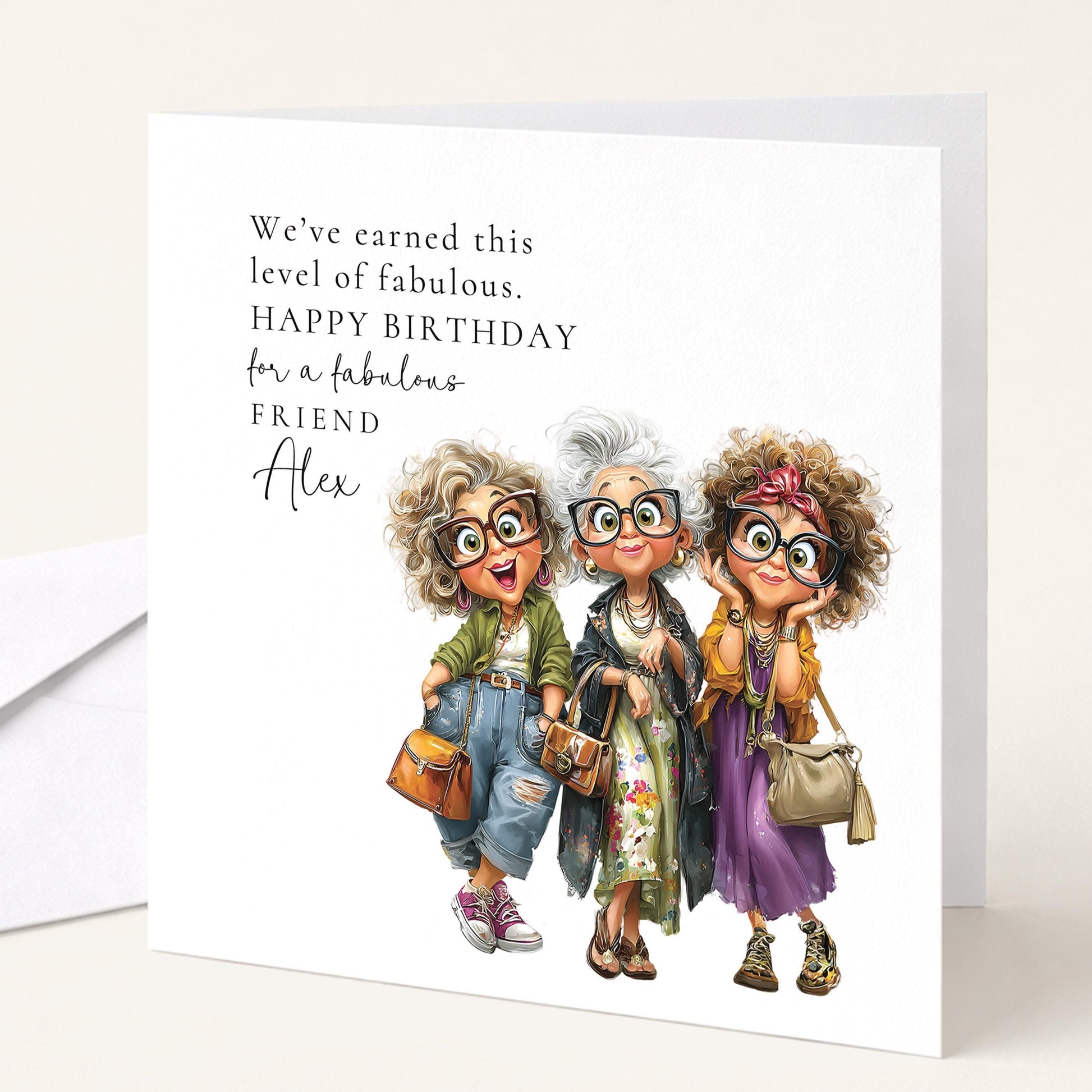 Funny Friend Birthday Card – Personalised Stylish Greeting With Cheeky Birthday Wishes