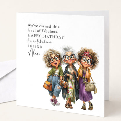 Funny Friend Birthday Card – Personalised Stylish Greeting With Cheeky Birthday Wishes