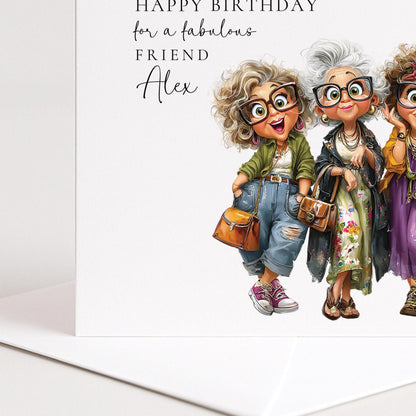 Funny Friend Birthday Card – Personalised Stylish Greeting With Cheeky Birthday Wishes