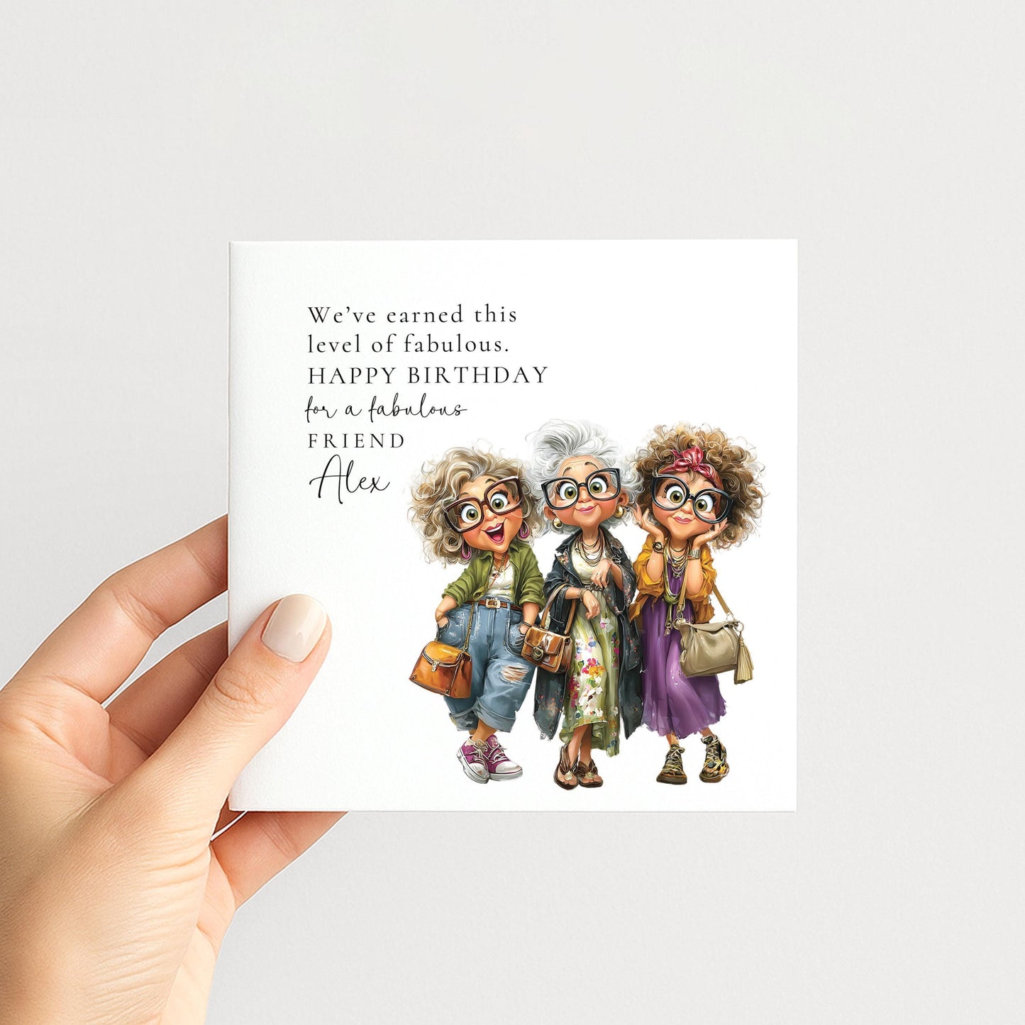 Funny Friend Birthday Card – Personalised Stylish Greeting With Cheeky Birthday Wishes
