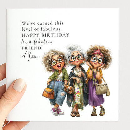 Funny Friend Birthday Card – Personalised Stylish Greeting With Cheeky Birthday Wishes