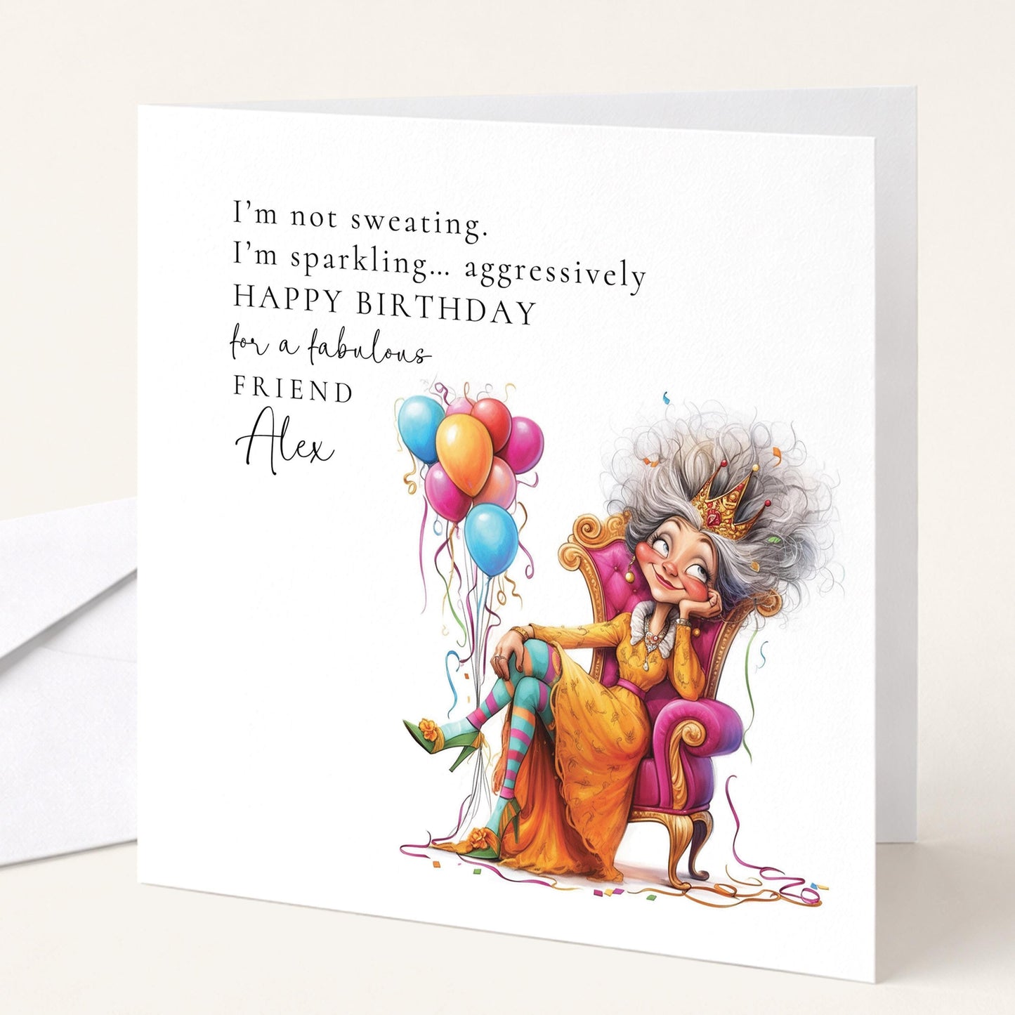 Funny Menopause Birthday Card – Humorous Friend Greeting With Hot Flush Humour