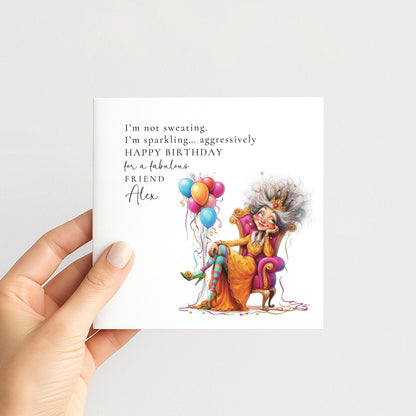 Funny Menopause Birthday Card – Humorous Friend Greeting With Hot Flush Humour
