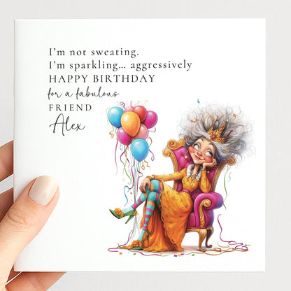 Funny Menopause Birthday Card – Humorous Friend Greeting With Hot Flush Humour