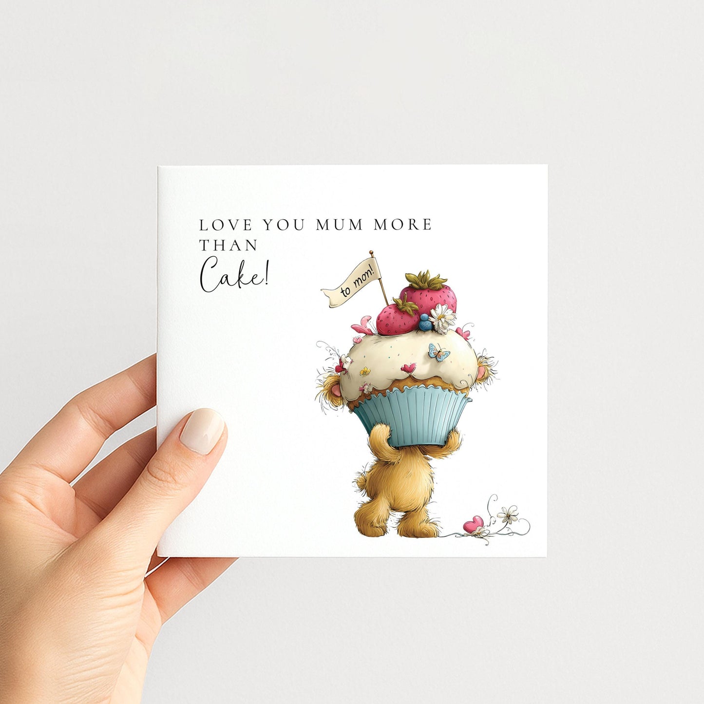 Funny Mother’s Day Card – Cute Bear Design, Personalised Mum Card Gift