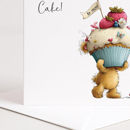 Funny Mother’s Day Card – Cute Bear Design, Personalised Mum Card Gift