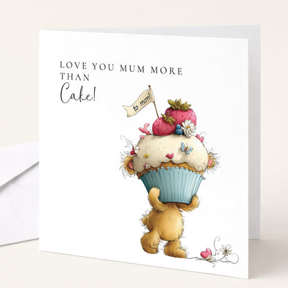 Funny Mother’s Day Card – Cute Bear Design, Personalised Mum Card Gift