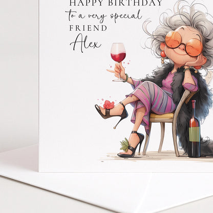 Funny Personalised Birthday Card for Friend
