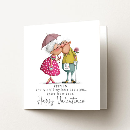 Funny Valentines Card – Personalised Cake Valentine Card With Envelope