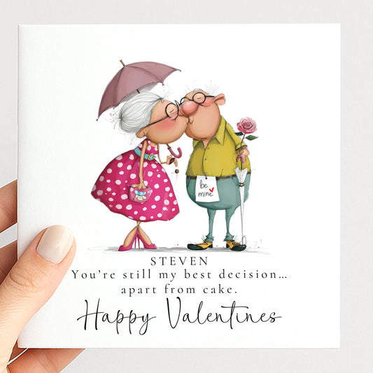 Funny Valentines Card – Personalised Cake Valentine Card With Envelope