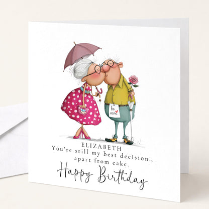 Funny Wife Birthday Card – Personalised Romantic Greeting With Love & Laughter