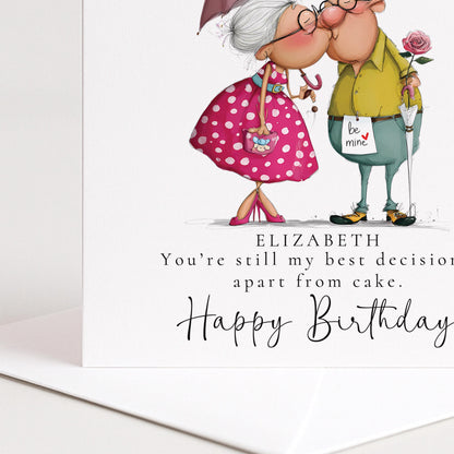 Funny Wife Birthday Card – Personalised Romantic Greeting With Love & Laughter