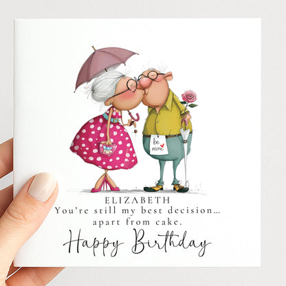 Funny Wife Birthday Card – Personalised Romantic Greeting With Love & Laughter