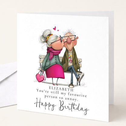 Funny Wife Birthday Card - Personalised Romantic & Humorous Greeting