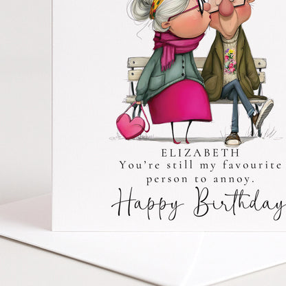 Funny Wife Birthday Card - Personalised Romantic & Humorous Greeting