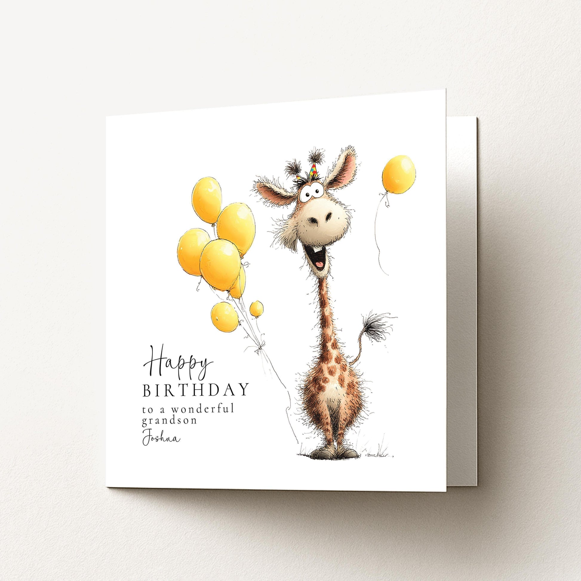 Giraffe Grandson Birthday Card