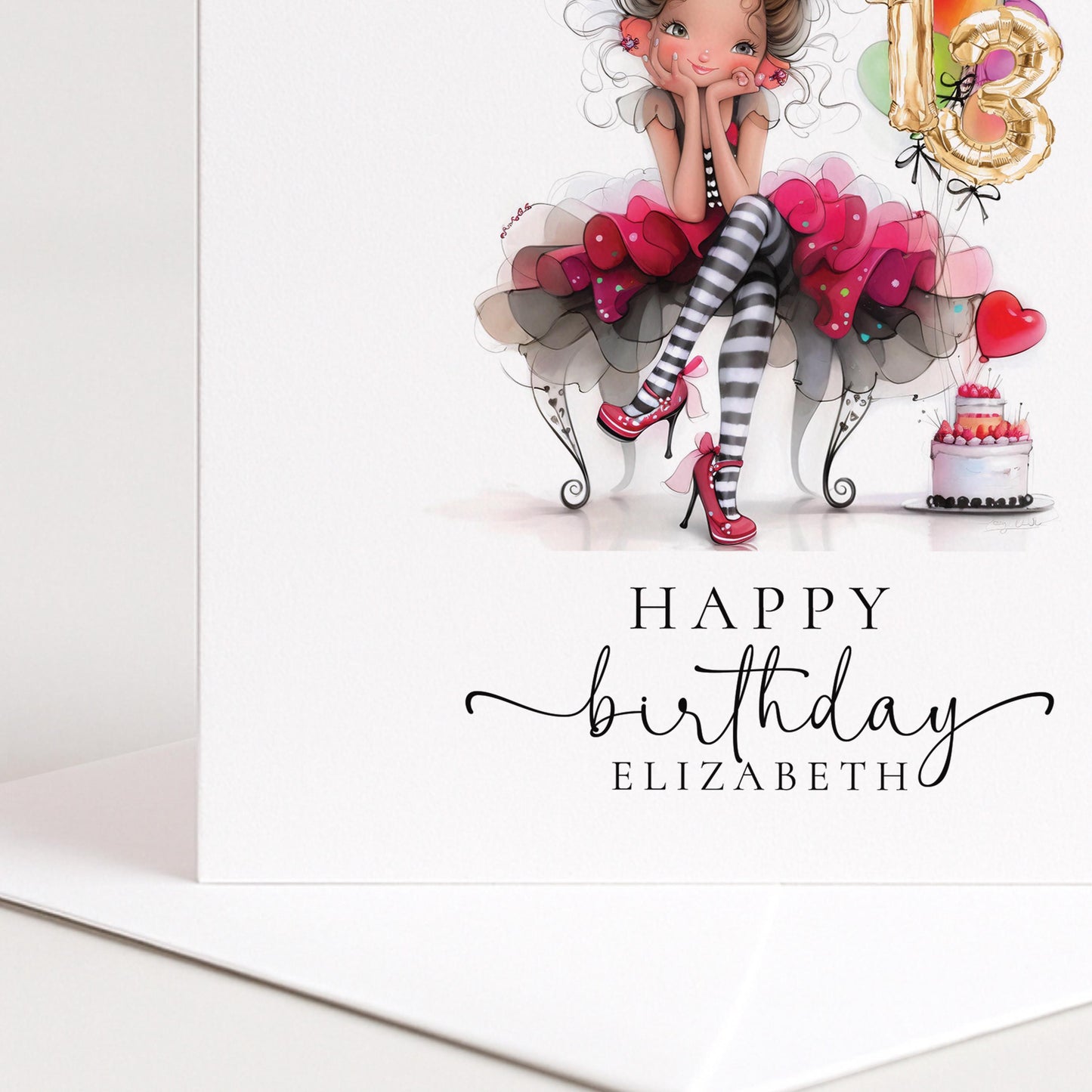 Girls 13th Birthday Card