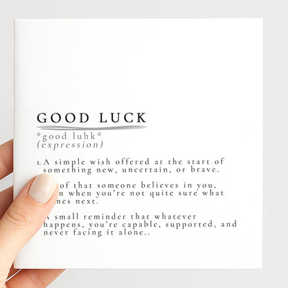 Good Luck Card – Encouragement Card With Supportive, Inspirational Message