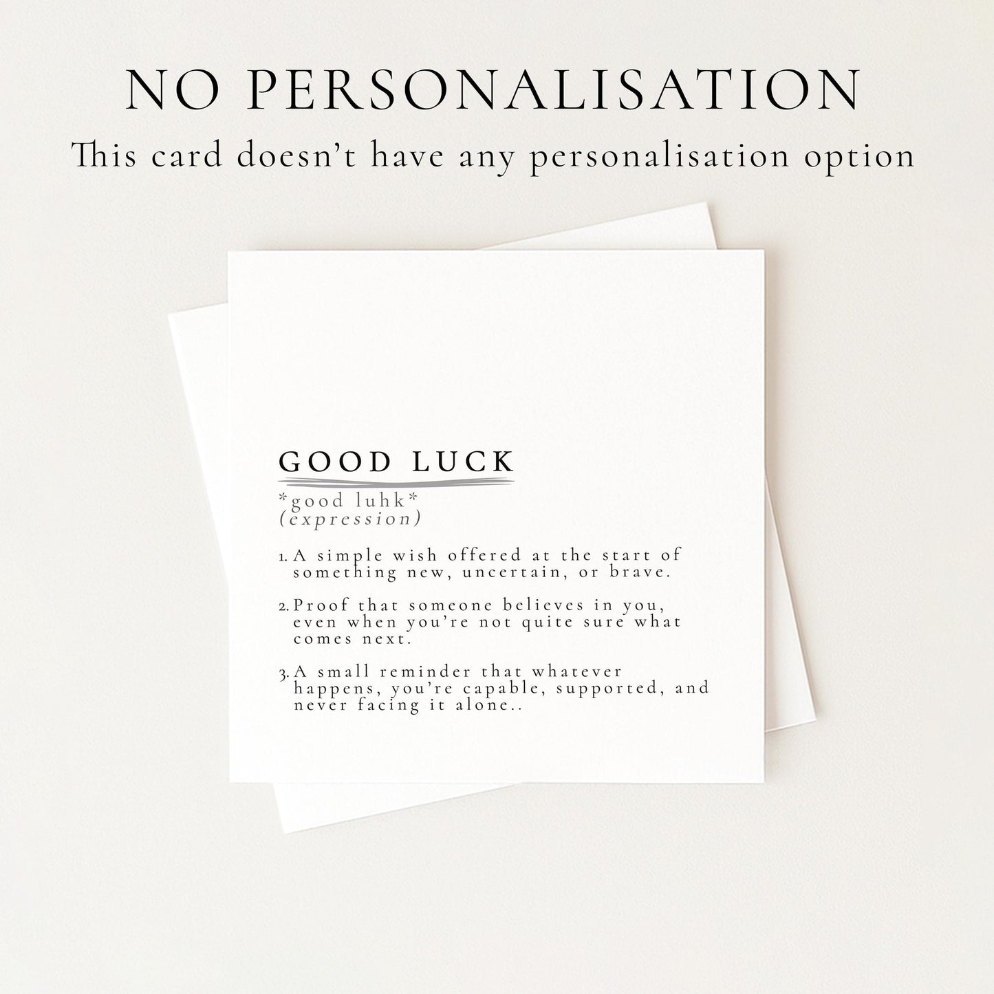 Good Luck Card – Encouragement Card With Supportive, Inspirational Message
