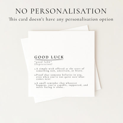 Good Luck Card – Encouragement Card With Supportive, Inspirational Message