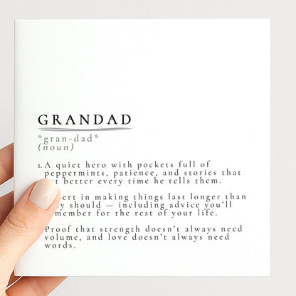 Grandad Definition Card – Sentimental Birthday Card With Premium Matte Finish