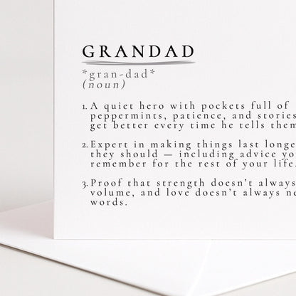 Grandad Definition Card – Sentimental Birthday Card With Premium Matte Finish