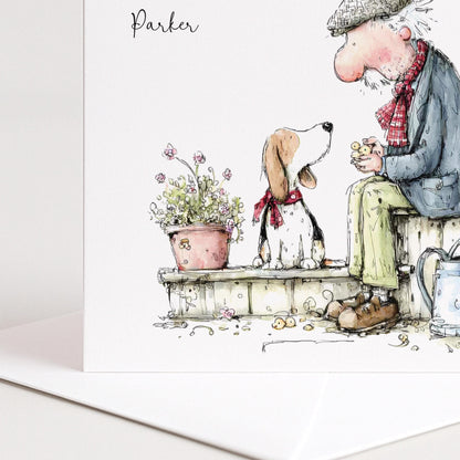 Grandad Dog Birthday Card | Heartfelt Personalised Birthday Card For Grandpa With Matte Finish