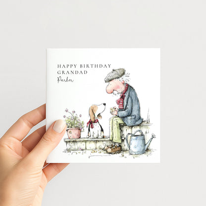 Grandad Dog Birthday Card | Heartfelt Personalised Birthday Card For Grandpa With Matte Finish