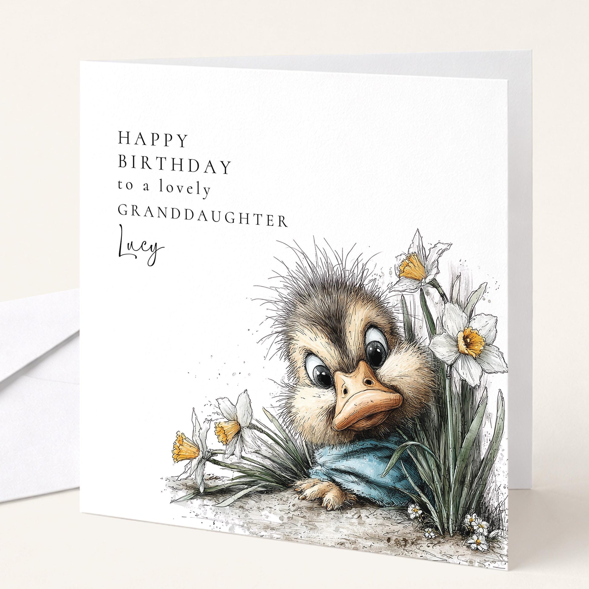 Granddaughter Birthday Card Cute Duckling