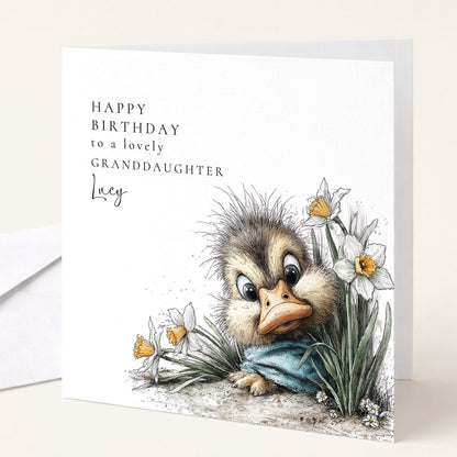Granddaughter Birthday Card Cute Duckling