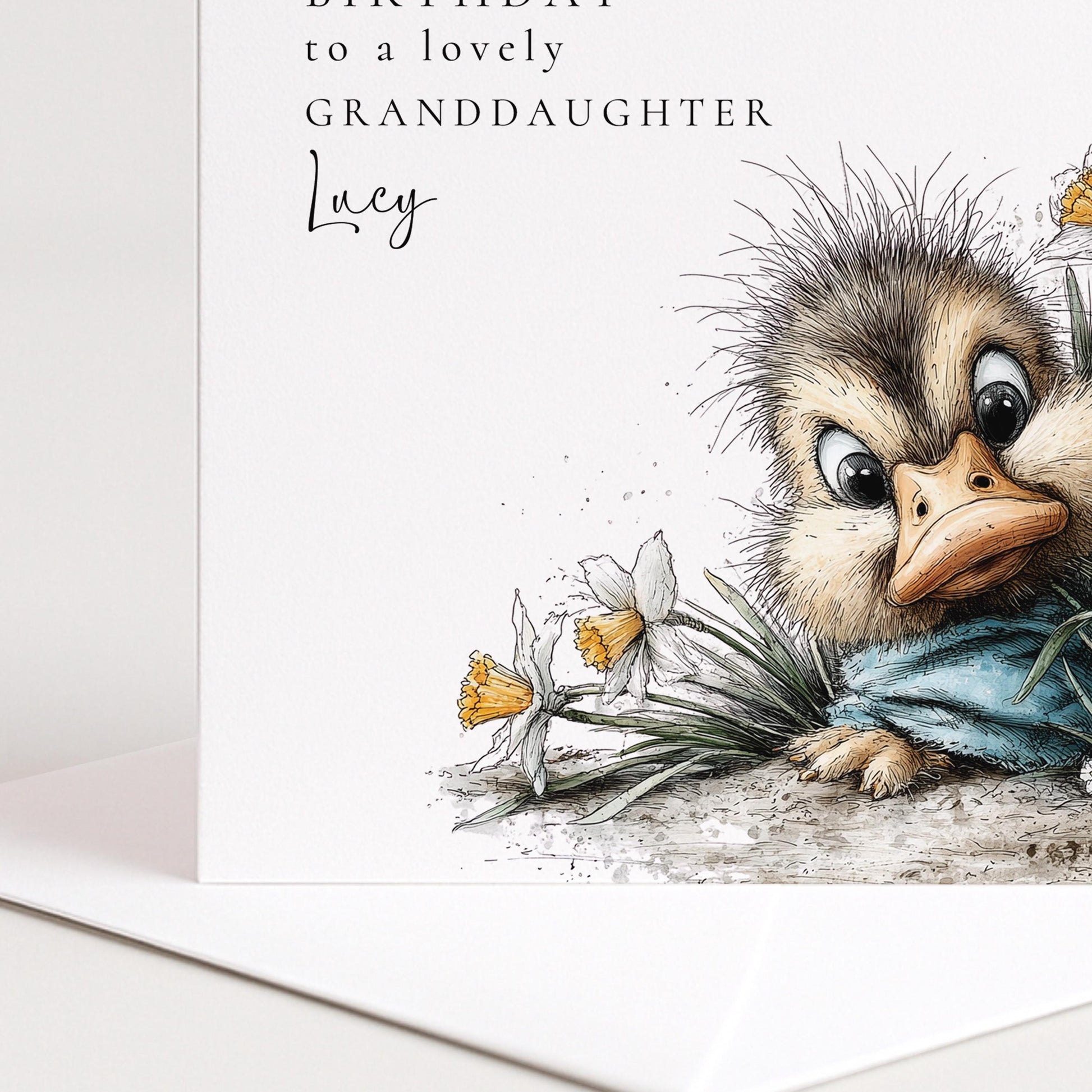 Granddaughter Birthday Card Cute Duckling