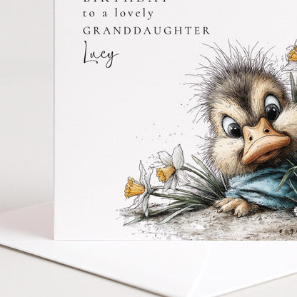 Granddaughter Birthday Card Cute Duckling