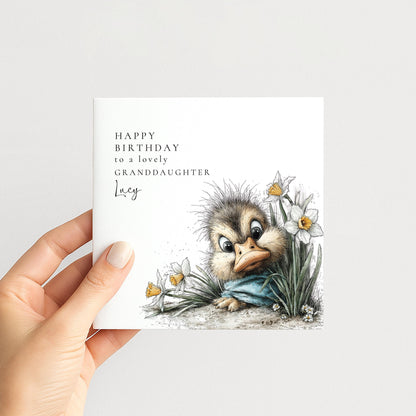 Granddaughter Birthday Card Cute Duckling