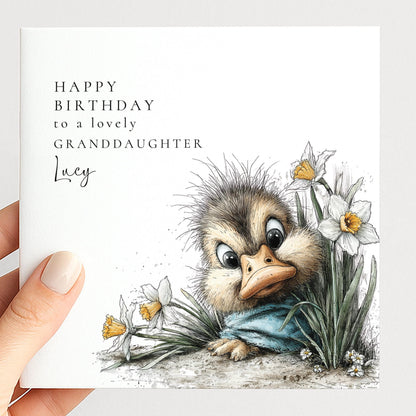 Granddaughter Birthday Card Cute Duckling