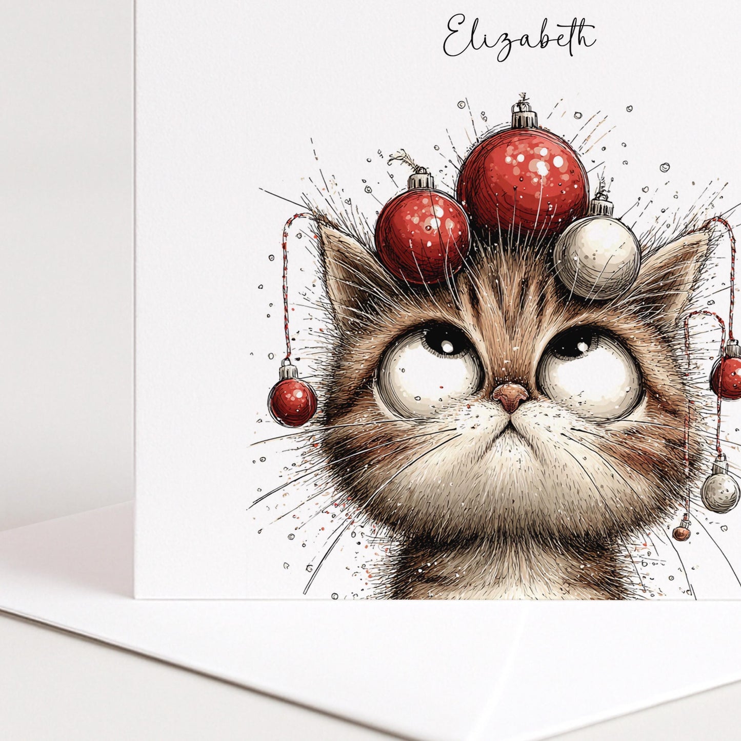 Granddaughter Christmas Card Cute Funny Cat