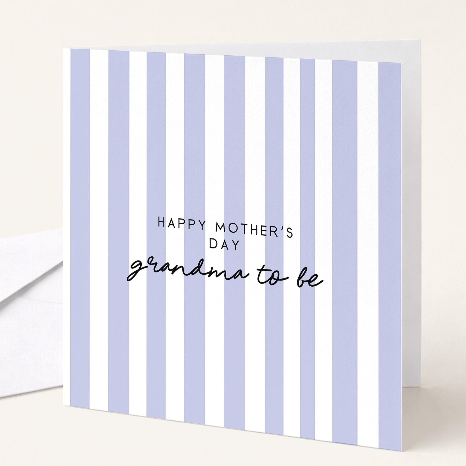 Grandma To Be Card – Modern Mother’s Day Card With Pink Stripe Design