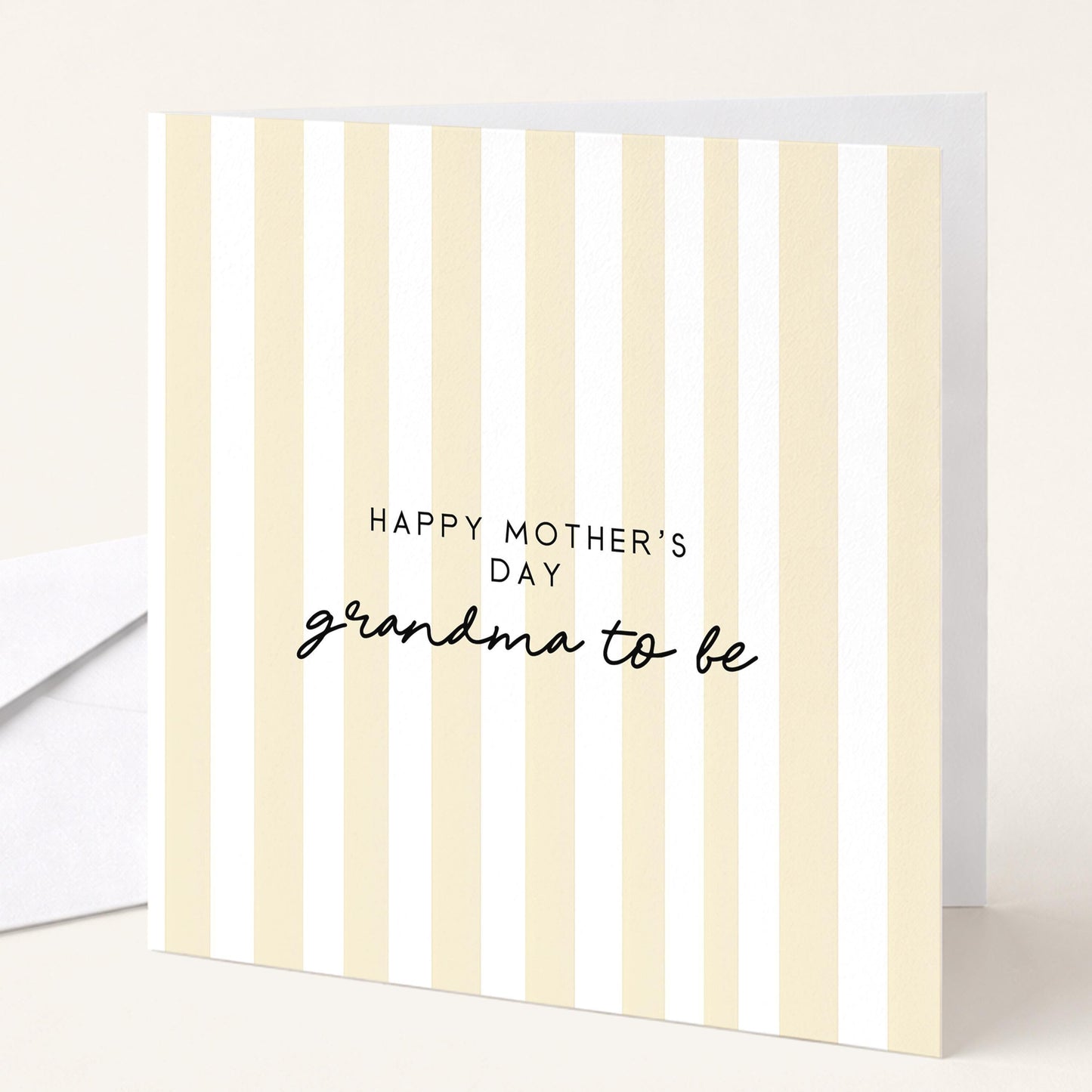 Grandma To Be Card – Modern Mother’s Day Card With Pink Stripe Design