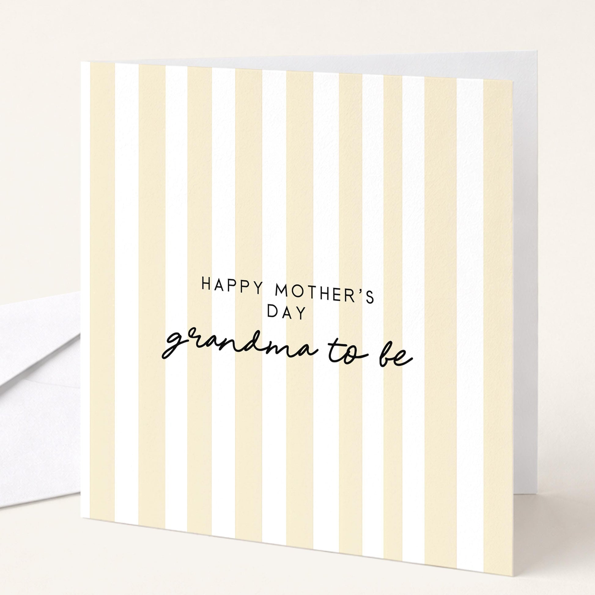 Grandma To Be Card – Modern Mother’s Day Card With Pink Stripe Design