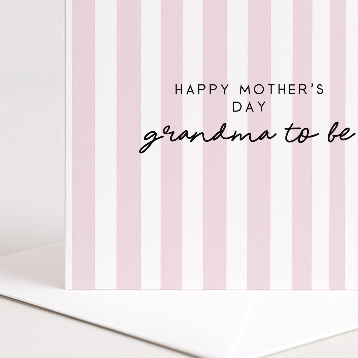 Grandma To Be Card – Modern Mother’s Day Card With Pink Stripe Design