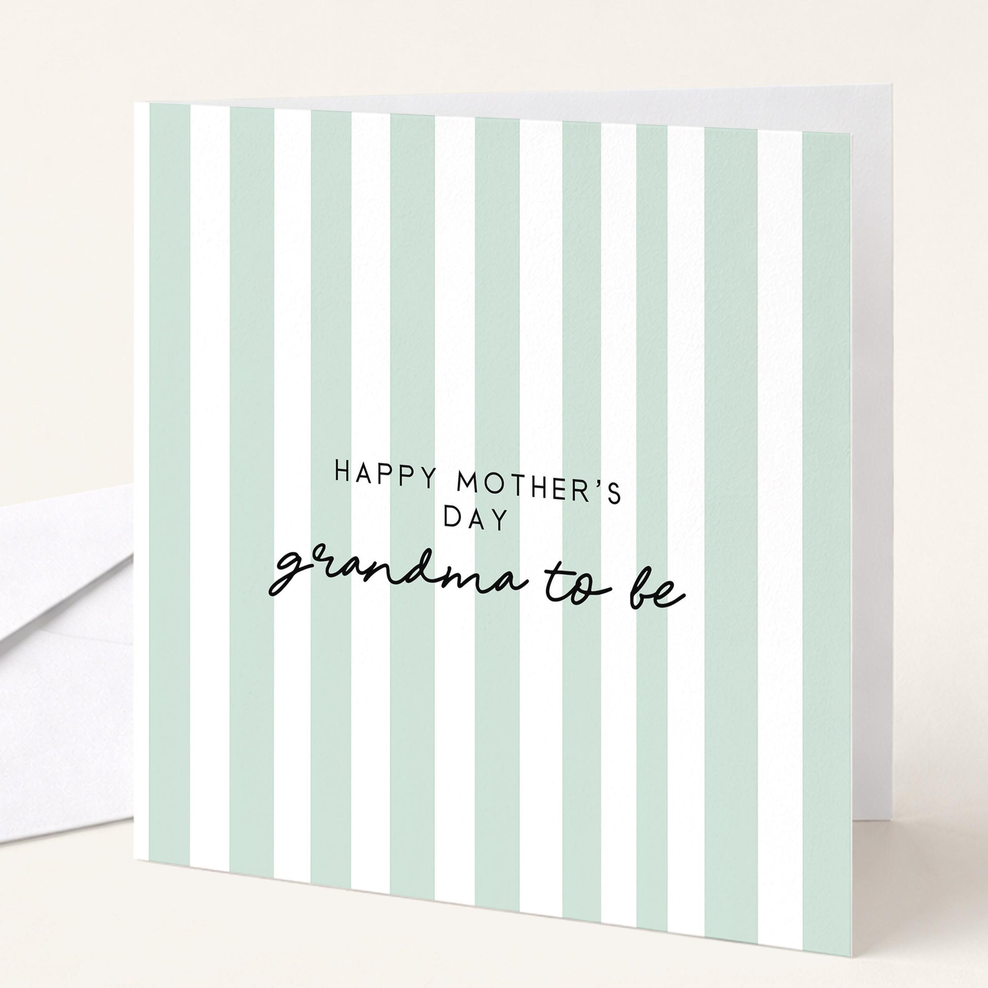 Grandma To Be Card – Modern Mother’s Day Card With Pink Stripe Design