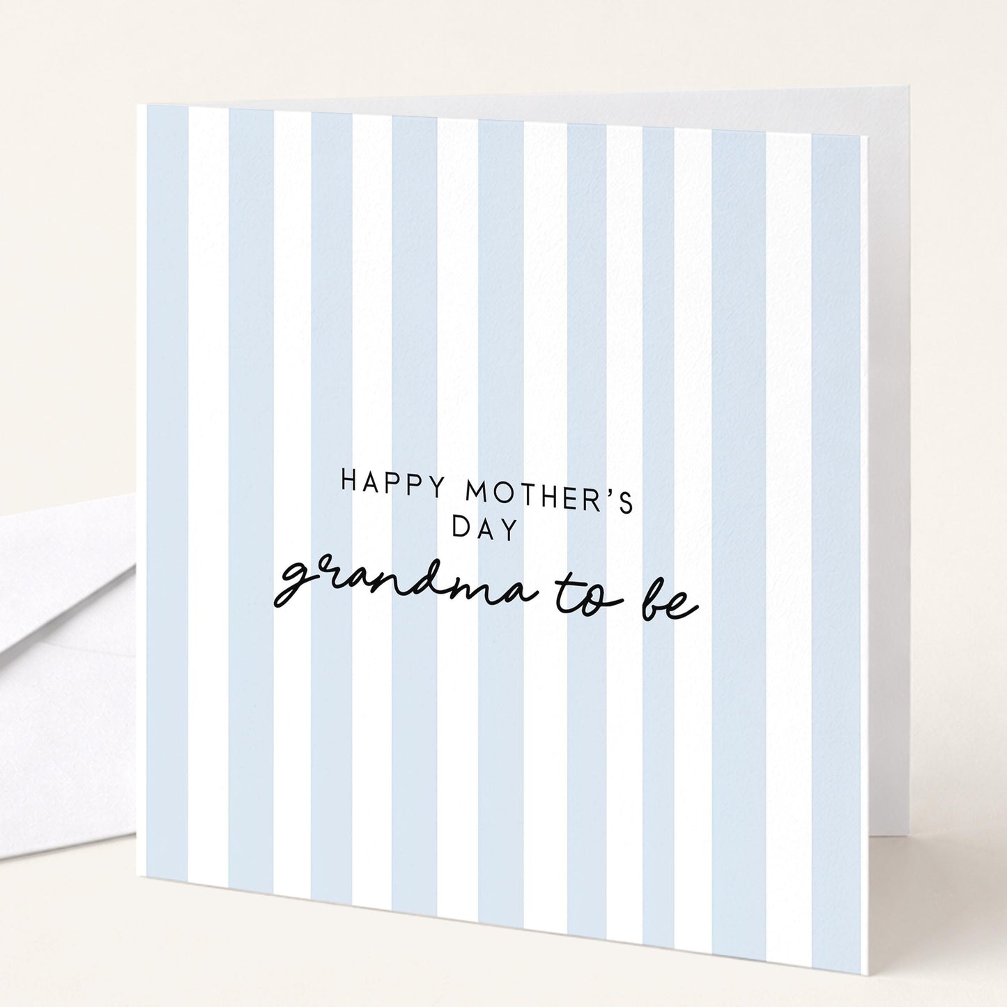 Grandma To Be Card – Modern Mother’s Day Card With Pink Stripe Design