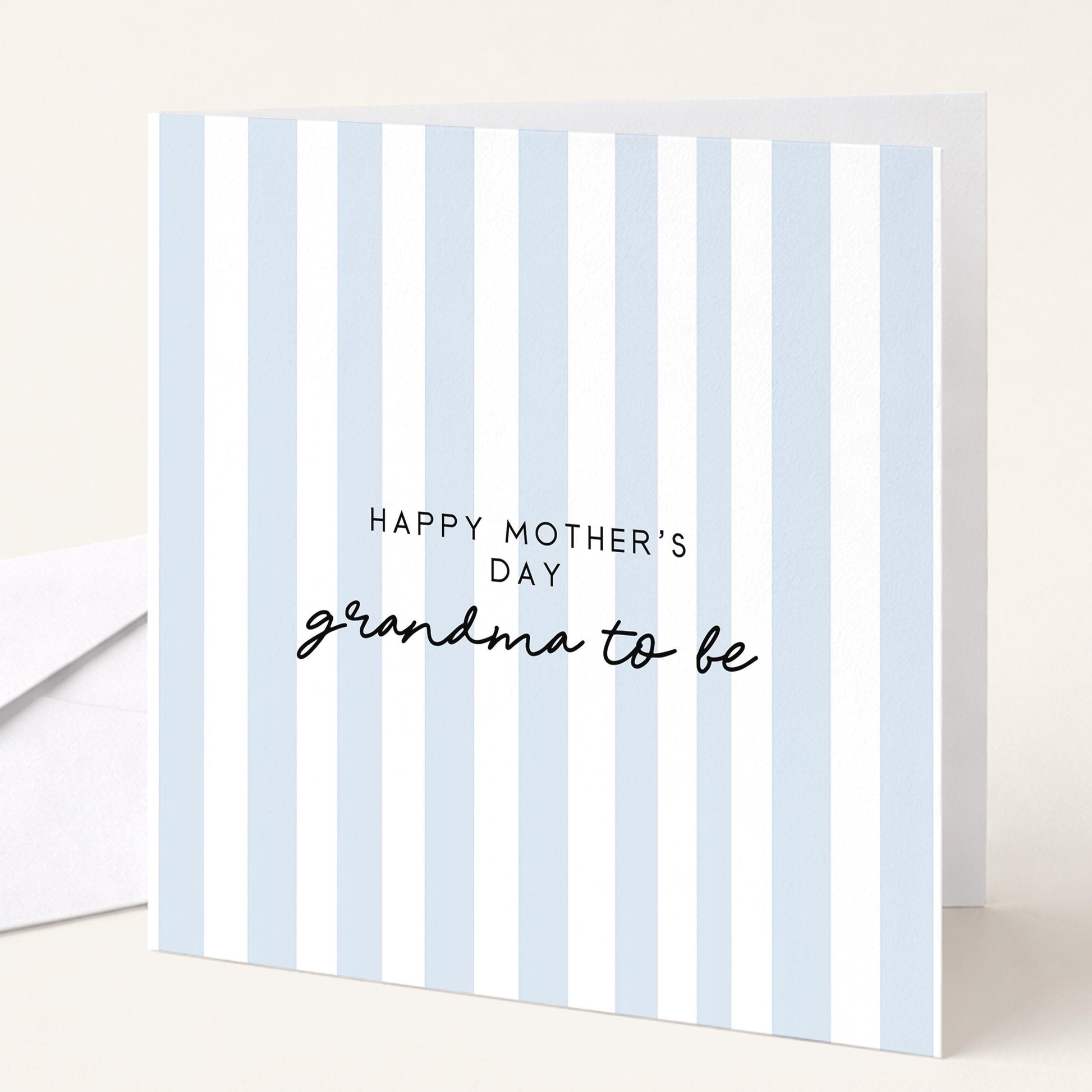 Grandma To Be Card – Modern Mother’s Day Card With Pink Stripe Design