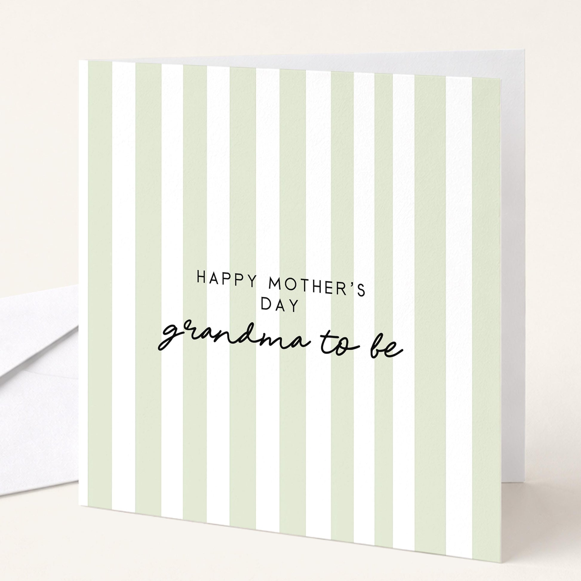 Grandma To Be Card – Modern Mother’s Day Card With Pink Stripe Design