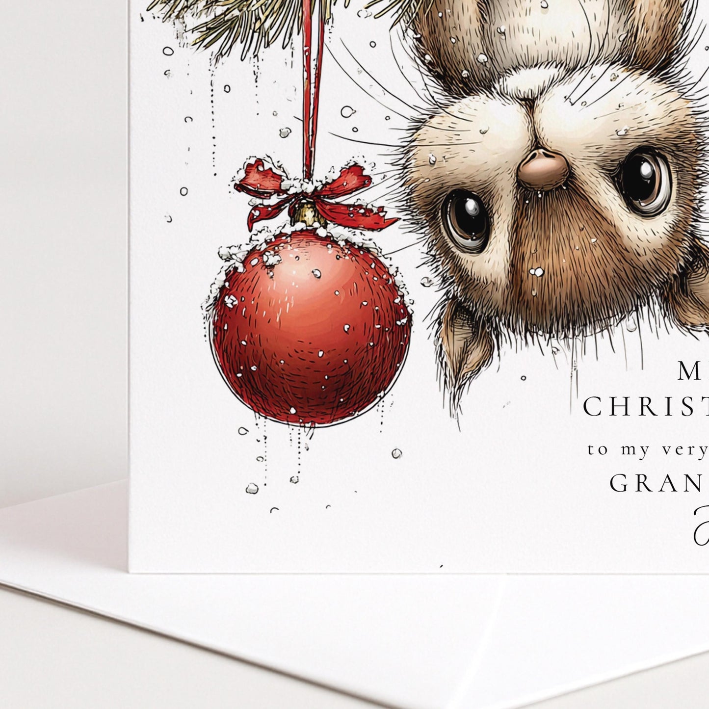 Grandson Christmas Card Personalised Funny Chipmonk