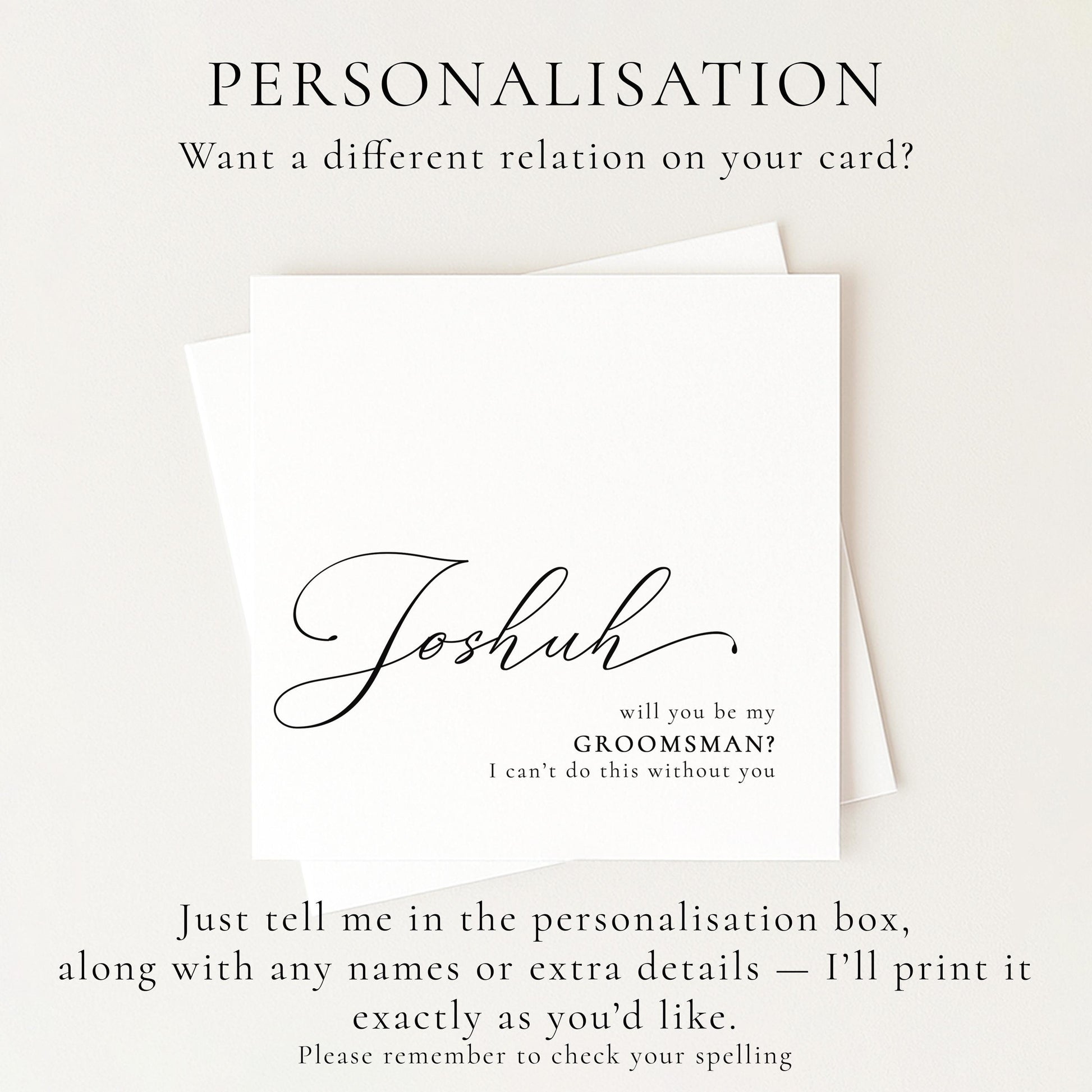 Groomsman Proposal Card – Personalised Wedding Card With Matte Finish & Custom Name
