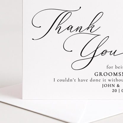 Groomsman Thank You Card – Personalised Wedding Keepsake With Matte Finish